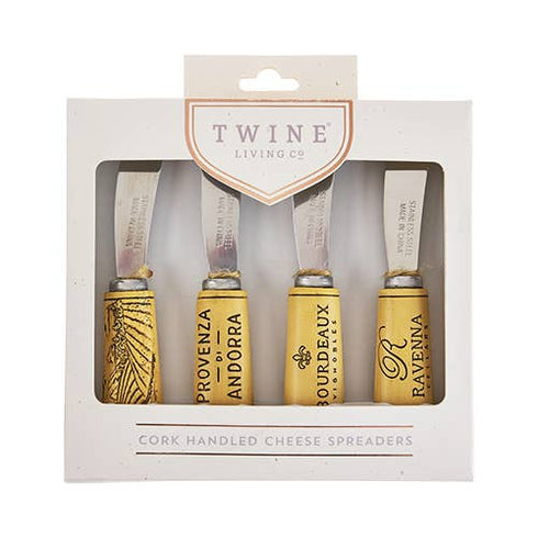 Grapevine Cork Handled Cheese Spreader Set